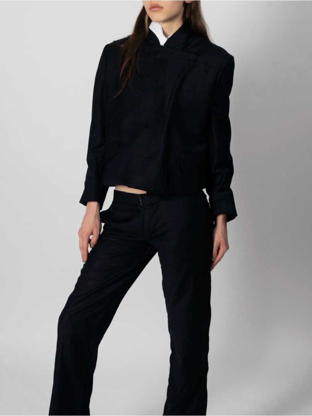 The Row Black Tailored High-Rise Trousers